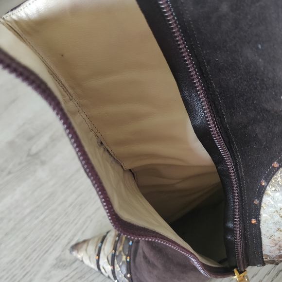 Luxury Italian Boots - Genuine Leather, Real Pitton Leather, Swarovski Cristals - Picture 14 of 14
